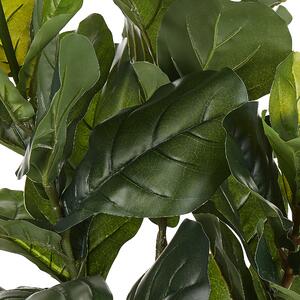 Sztuczna roślina zielona czarna doniczka tworzywo sztuczne 95 cm Ficus Lyrata Beliani