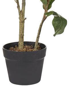 Sztuczna roślina zielona czarna doniczka tworzywo sztuczne 95 cm Ficus Lyrata Beliani