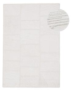 Biały dywan z mieszanki wełny tkany ręcznie 140x200 cm Sculptured Blocks – Flair Rugs