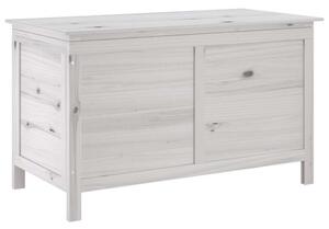 Skrzynia ogrodowa, biała, 99x49,5x58,5 cm, lite drewno jodłowe