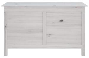 Skrzynia ogrodowa, biała, 99x49,5x58,5 cm, lite drewno jodłowe