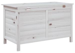 Skrzynia ogrodowa, biała, 99x49,5x58,5 cm, lite drewno jodłowe