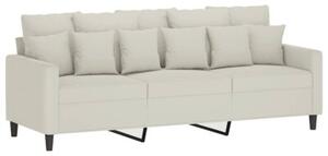 Sofa 3-osobowa, kremowa, 180 cm, tapicerowana aksamit