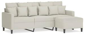 Sofa 3-osobowa, kremowa, 180 cm, tapicerowana aksamit