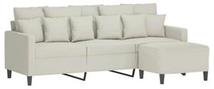 Sofa 3-osobowa, kremowa, 180 cm, tapicerowana aksamit