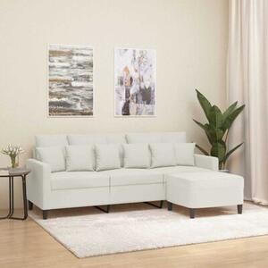 Sofa 3-osobowa, kremowa, 180 cm, tapicerowana aksamit