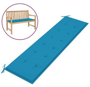 Poduszka na ławkę ogrodową, niebieska, 180x50x3 cm