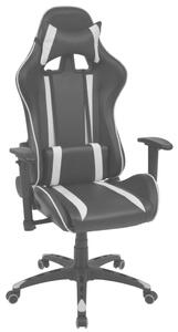 Rozkładane krzesło biurowe, sportowe, sztuczna skóra, białe
