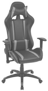 Rozkładane krzesło biurowe, sportowe, sztuczna skóra, szare