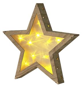 Ozdoba dekoracyjna drewniana gwiazda świąteczna dekoracja światło LED Nastola Beliani