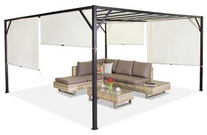 Pergola tarasowa metalowa Santorini 4 x 4m kremowa Garden Point