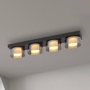 Paul Neuhaus Lampa sufitowa LED Rika, możliwość ściemniania, czarny, salon / jadalnia, szkło, nowoczesny