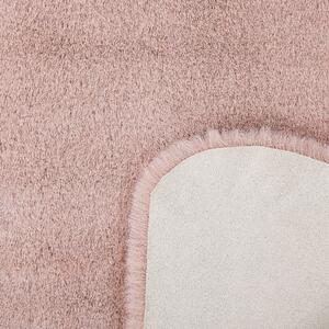 Nowoczesny dywan sztuczne futro królika do sypialni różowy Undara Beliani