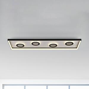 Paul Neuhaus Lampa sufitowa LED Dune, możliwość ściemniania, czarny, salon / jadalnia, aluminium, nowoczesny