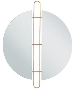 Dekoracyjne lustro ścienne metalowe wiszące okrągłe ø 52cm złote Attin Beliani