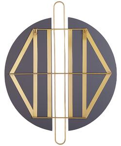 Dekoracyjne lustro ścienne metalowe wiszące okrągłe ø 52cm złote Attin Beliani