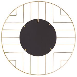 Dekoracyjne lustro ścienne metalowe wiszące okrągłe ø 60cm złote Hesdin Beliani