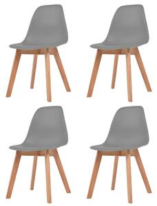 Krzesła stołowe, 4 szt., szare, plastik