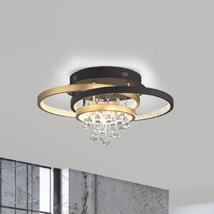 Paul Neuhaus Lampa sufitowa LED Rotazo, możliwość ściemniania, czarny, salon / jadalnia, aluminium, nowoczesny