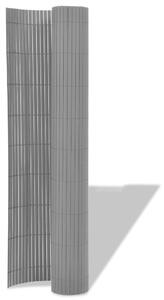 Dwustronne ogrodzenie ogrodowe, PVC, 150x500 cm, szare