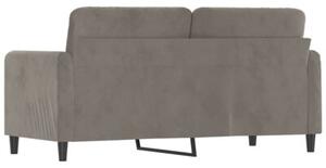 Sofa 2-osobowa, jasnoszara, 140 cm, tapicerowana aksamitem