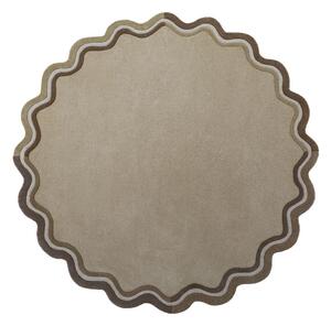 Wełniany okrągły dywan tkany ręcznie w naturalnym kolorze ø 180 cm Leo Scallop – Flair Rugs