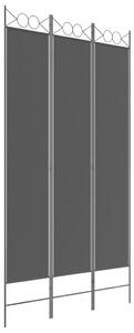 Parawan 3-panelowy, czarny, 120x220 cm, tkanina