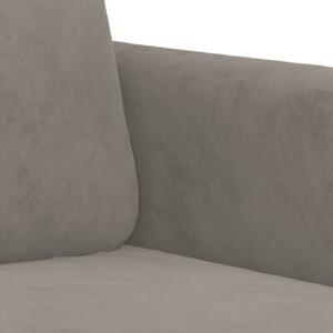 Sofa 2-osobowa, jasnoszara, 140 cm, tapicerowana aksamitem