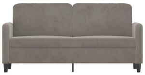 Sofa 2-osobowa, jasnoszara, 140 cm, tapicerowana aksamitem