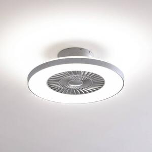 Wentylator sufitowy LED Lindby Smart Paavo, srebrny, cichy, Tuya Paavo Lindby, możliwość ściemniania, aluminiowy / szary / cynkowy, salon / jadalnia, tworzywo sztuczne, nowoczesny