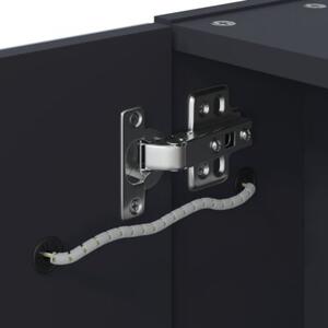 Szafka łazienkowa z lustrem i LED, szara, 60x13x52 cm