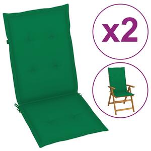 Poduszki na krzesła ogrodowe, 2 szt., zielone, 120x50x3 cm