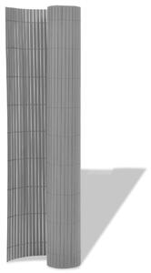Dwustronne ogrodzenie ogrodowe, PVC, 90x500 cm, szare