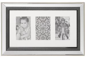 Lustrzana ramka na zdjęcia kolaż srebrna szkło na 3 zdjęcia 51 x 32 cm Dalaba Beliani