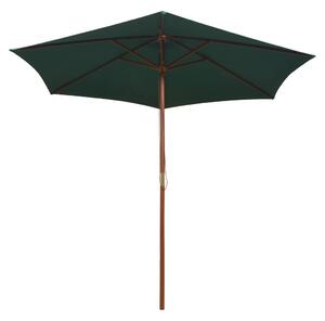Parasol ogrodowy, 270x270 cm, drewno, zielony