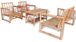 4-cz. zestaw wypoczynkowy do ogrodu, poduszki, bambus