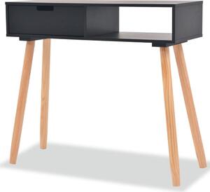Stolik typu konsola, drewno sosnowe, 80x30x72 cm, czarny