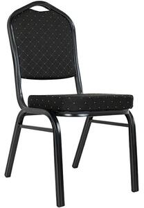 Krzesło bankietowe pikowane Heron czarne