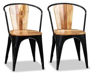 Krzesła do jadalni, lite drewno akacjowe, 2 szt