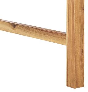 Ławka ogrodowa jasne drewno akacjowe 150 cm z rozkładanym stolikiem Hilo II Beliani