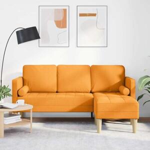 Zestaw sof ciemny Å¼Ã³Åty 173 x 131 x 67 cm tkanina
