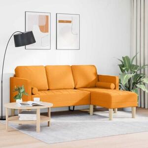 Zestaw sof ciemny Å¼Ã³Åty 173 x 131 x 67 cm tkanina