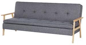 Sofa rozkładana z funkcją spania tapicerowana pikowana szara Tjorn Beliani