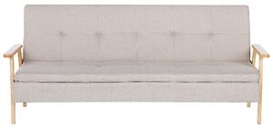 Sofa rozkładana z funkcją spania tapicerowana pikowana beżowa Tjorn Beliani