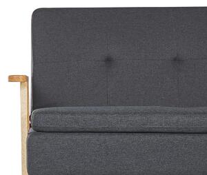 Sofa rozkładana z funkcją spania tapicerowana pikowana ciemnoszara Tjorn Beliani
