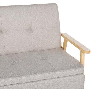 Sofa rozkładana z funkcją spania tapicerowana pikowana beżowa Tjorn Beliani