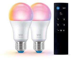 WiZ - Żarówki Smart Color 8,5W 806lm 2200-6500K RGB 2-pack E27 & Remote WiZ
