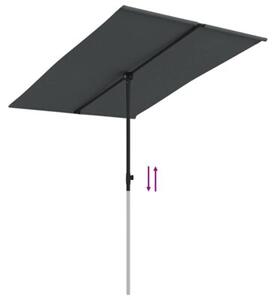 Parasol ogrodowy na aluminiowym słupku, 2x1,5 m, antracytowy