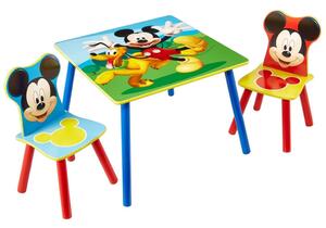 Disney Zestaw stolik i 2 krzesła Myszka Miki, drewniane, WORL119014