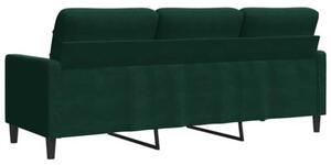 Sofa 3-osobowa, ciemnozielony, 180 cm, obita aksamitem